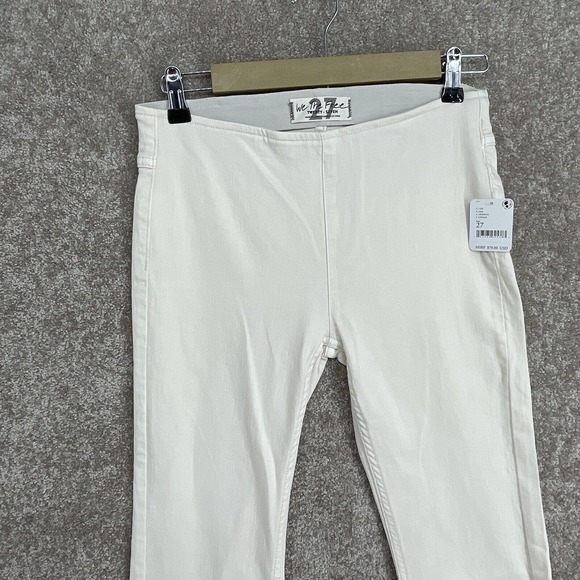 Free People NWT Cream Penny Pull On Wide Leg Jeans Womens 27 Mid Rise Stretch - Picture 4 of 11